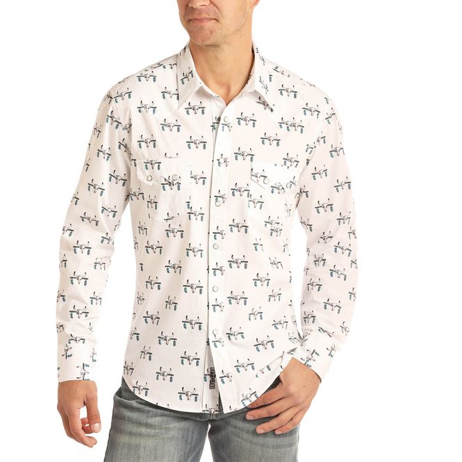 Hovedbilde White Steer Skull Westernskjorte