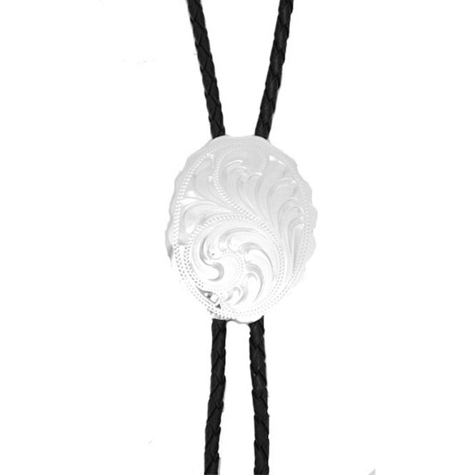 Hovedbilde Bolo - Lisseslips med gravert oval spenne