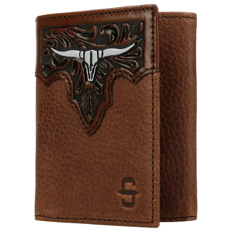 Stetson Steer Head Tri-Fold Lommebok i Skinn