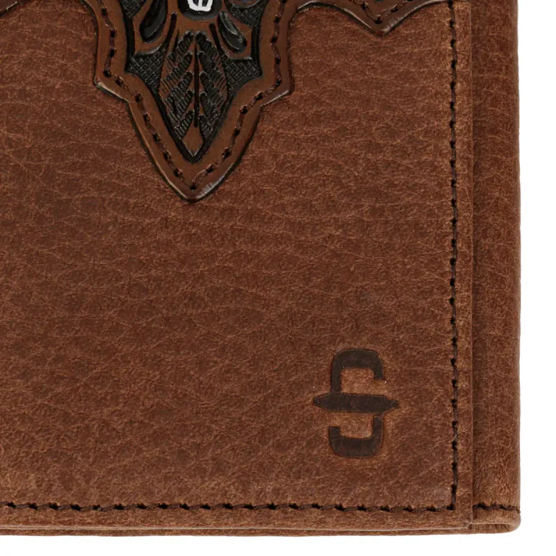 Stetson Steer Head Tri-Fold Lommebok i Skinn